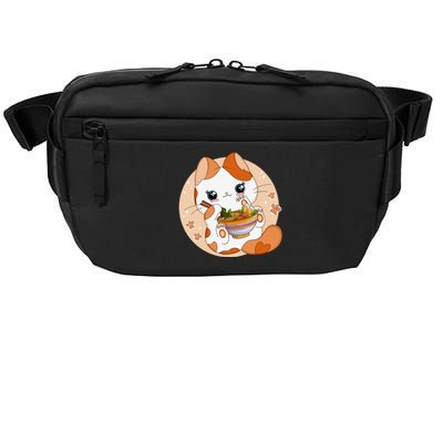 Kawaii Anime Cat Eating Ra Noodles Cute Cat Japanese Neko Crossbody Pack