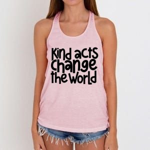 Kind Acts Change The World Anti Bullying Week Unity Day Gift Women's Knotted Racerback Tank