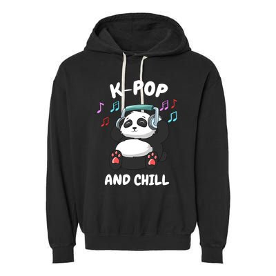 KPop And Chill Korean Panda Korea Music KDrama Garment-Dyed Fleece Hoodie