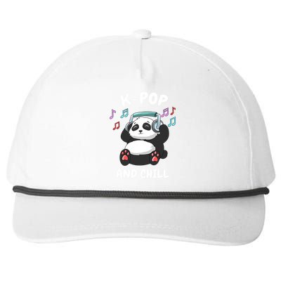 KPop And Chill Korean Panda Korea Music KDrama Snapback Five-Panel Rope Hat