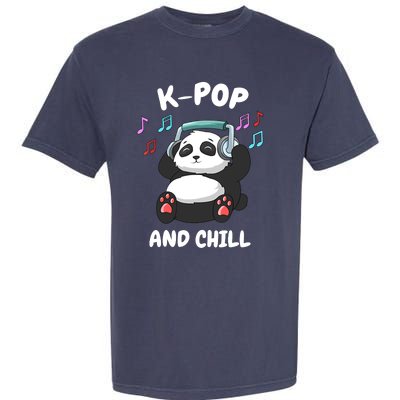 KPop And Chill Korean Panda Korea Music KDrama Garment-Dyed Heavyweight T-Shirt