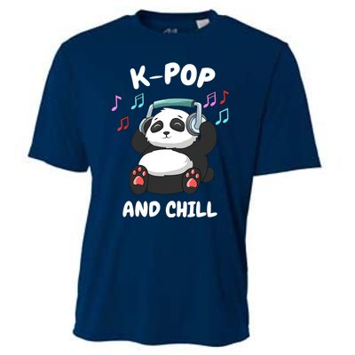 KPop And Chill Korean Panda Korea Music KDrama Cooling Performance Crew T-Shirt