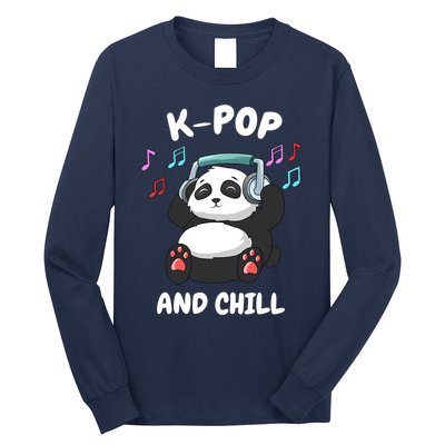 KPop And Chill Korean Panda Korea Music KDrama Long Sleeve Shirt