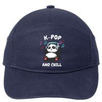 KPop And Chill Korean Panda Korea Music KDrama 7-Panel Snapback Hat