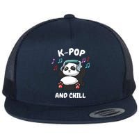 KPop And Chill Korean Panda Korea Music KDrama Flat Bill Trucker Hat