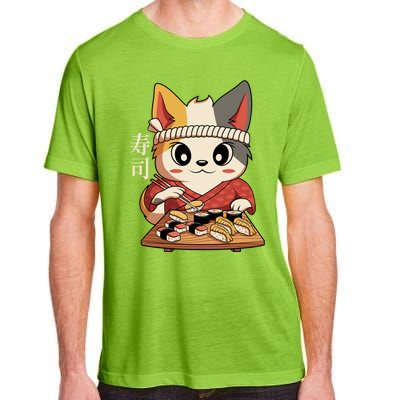 Kawaii Anime Cat Vintage Japanese Sushi Lover Cool Gift Adult ChromaSoft Performance T-Shirt