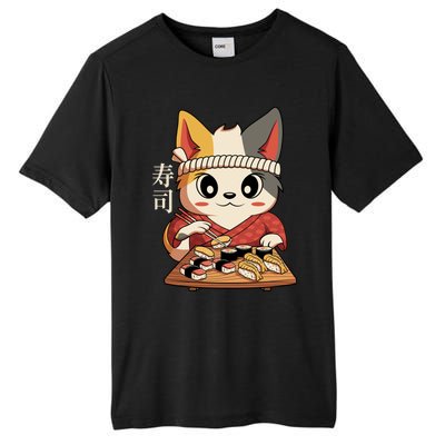 Kawaii Anime Cat Vintage Japanese Sushi Lover Cool Gift Tall Fusion ChromaSoft Performance T-Shirt