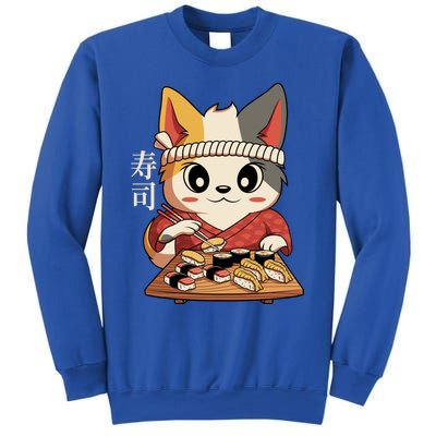 Kawaii Anime Cat Vintage Japanese Sushi Lover Cool Gift Sweatshirt