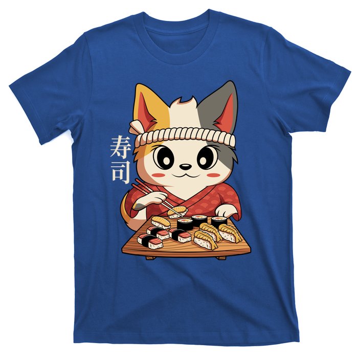 Kawaii Anime Cat Vintage Japanese Sushi Lover Cool Gift T-Shirt