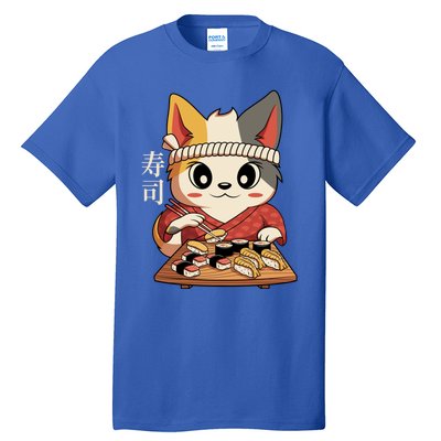 Kawaii Anime Cat Vintage Japanese Sushi Lover Cool Gift Tall T-Shirt