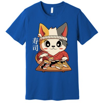 Kawaii Anime Cat Vintage Japanese Sushi Lover Cool Gift Premium T-Shirt