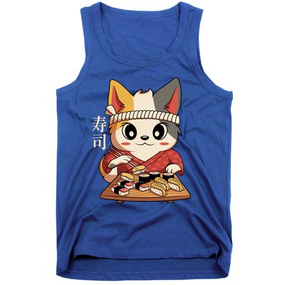 Kawaii Anime Cat Vintage Japanese Sushi Lover Cool Gift Tank Top