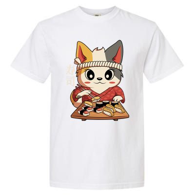 Kawaii Anime Cat Vintage Japanese Sushi Lover Cool Gift Garment-Dyed Heavyweight T-Shirt