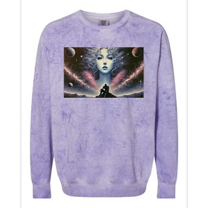 Knight And Cosmic Goddess Colorblast Crewneck Sweatshirt