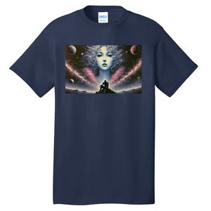 Knight And Cosmic Goddess Tall T-Shirt