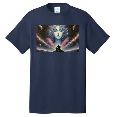 Knight And Cosmic Goddess Tall T-Shirt