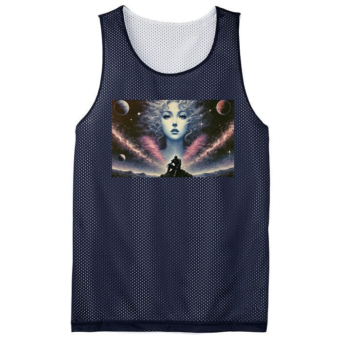 Knight And Cosmic Goddess Mesh Reversible Basketball Jersey Tank