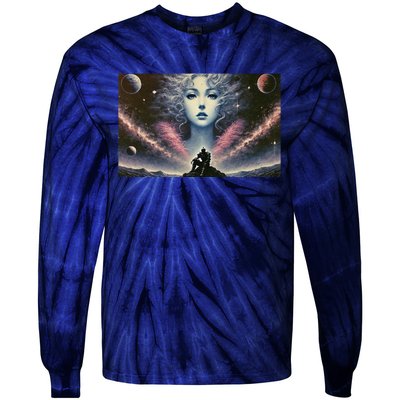 Knight And Cosmic Goddess Tie-Dye Long Sleeve Shirt