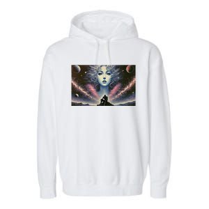 Knight And Cosmic Goddess Garment-Dyed Fleece Hoodie