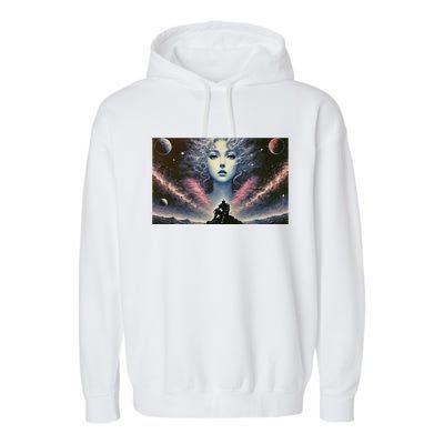 Knight And Cosmic Goddess Garment-Dyed Fleece Hoodie