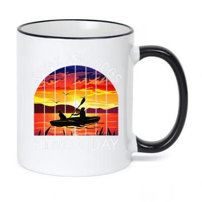 Kayak And Dog Kinda Day Kayak Funny In Lake 11oz Black Color Changing Mug