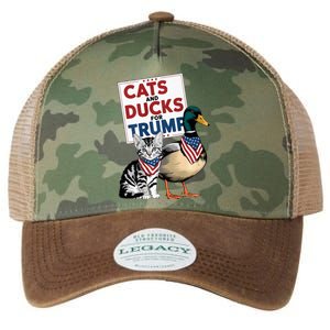 Kittens And Ducks For Trump Cats And Ducks For Trump 2024 Legacy Tie Dye Trucker Hat