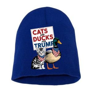 Kittens And Ducks For Trump Cats And Ducks For Trump 2024 Short Acrylic Beanie