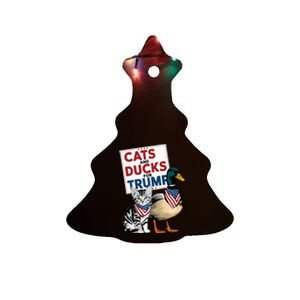 Kittens And Ducks For Trump Cats And Ducks For Trump 2024 Ceramic Tree Ornament