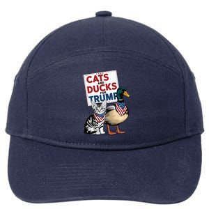 Kittens And Ducks For Trump Cats And Ducks For Trump 2024 7-Panel Snapback Hat