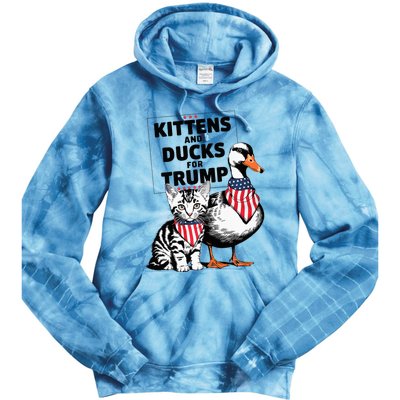 Kittens And Ducks For Trump Kittens For Trump Cats Tie Dye Hoodie