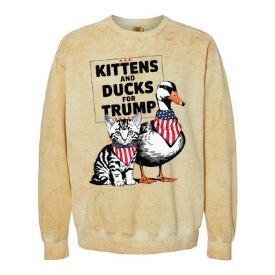 Kittens And Ducks For Trump Kittens For Trump Cats Colorblast Crewneck Sweatshirt