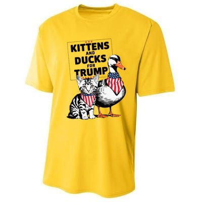 Kittens And Ducks For Trump Kittens For Trump Cats Performance Sprint T-Shirt