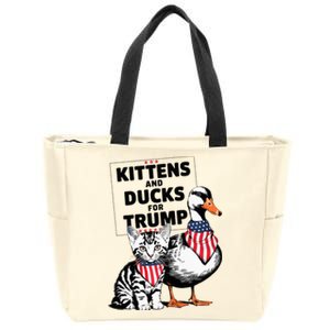 Kittens And Ducks For Trump Kittens For Trump Cats Zip Tote Bag