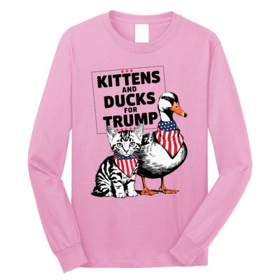 Kittens And Ducks For Trump Kittens For Trump Cats Long Sleeve Shirt