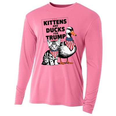 Kittens And Ducks For Trump Kittens For Trump Cats Cooling Performance Long Sleeve Crew