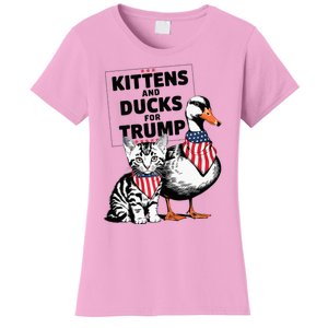 Kittens And Ducks For Trump Kittens For Trump Cats Women's T-Shirt