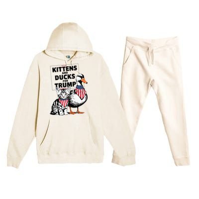 Kittens And Ducks For Trump Kittens For Trump Cats Premium Hooded Sweatsuit Set