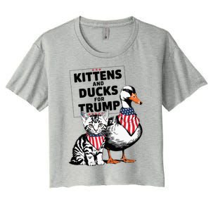 Kittens And Ducks For Trump Kittens For Trump Cats Women's Crop Top Tee