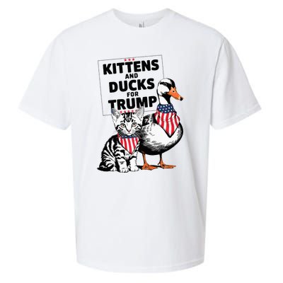 Kittens And Ducks For Trump Kittens For Trump Cats Sueded Cloud Jersey T-Shirt