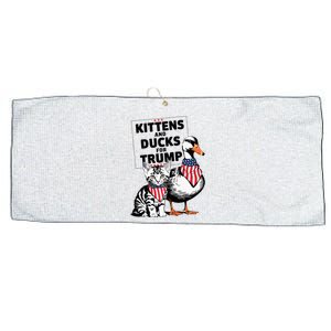 Kittens And Ducks For Trump Kittens For Trump Cats Large Microfiber Waffle Golf Towel