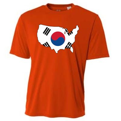 Korean American Day Cool Korea Usa Flag Map American Pride Gift Cooling Performance Crew T-Shirt