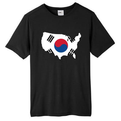 Korean American Day Cool Korea Usa Flag Map American Pride Gift Tall Fusion ChromaSoft Performance T-Shirt