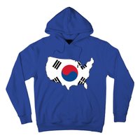 Korean American Day Cool Korea Usa Flag Map American Pride Gift Hoodie