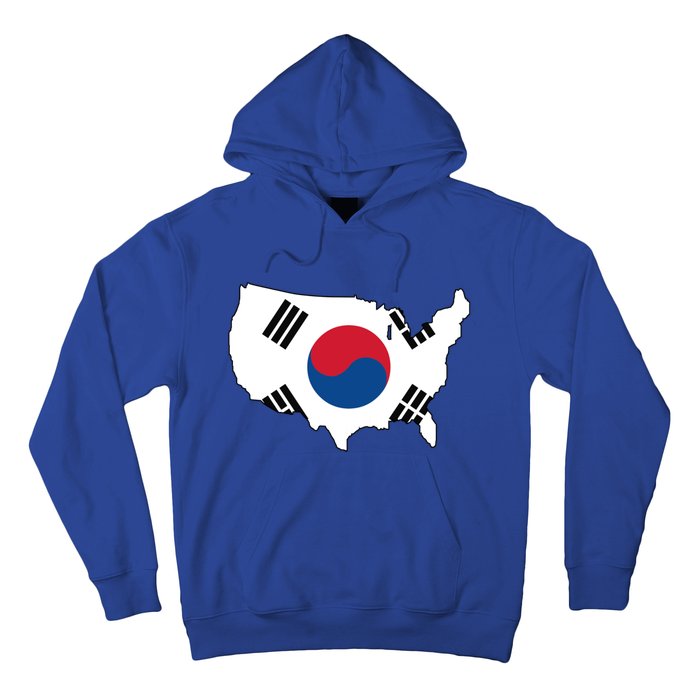 Korean American Day Cool Korea Usa Flag Map American Pride Gift Hoodie