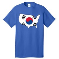 Korean American Day Cool Korea Usa Flag Map American Pride Gift Tall T-Shirt