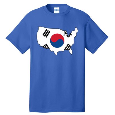 Korean American Day Cool Korea Usa Flag Map American Pride Gift Tall T-Shirt