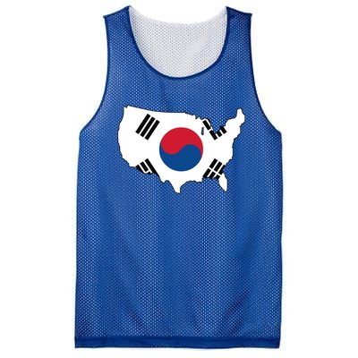 Korean American Day Cool Korea Usa Flag Map American Pride Gift Mesh Reversible Basketball Jersey Tank