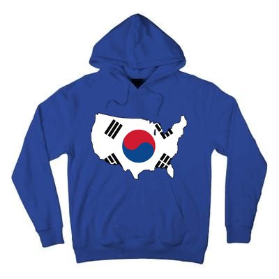 Korean American Day Cool Korea Usa Flag Map American Pride Gift Tall Hoodie