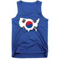 Korean American Day Cool Korea Usa Flag Map American Pride Gift Tank Top