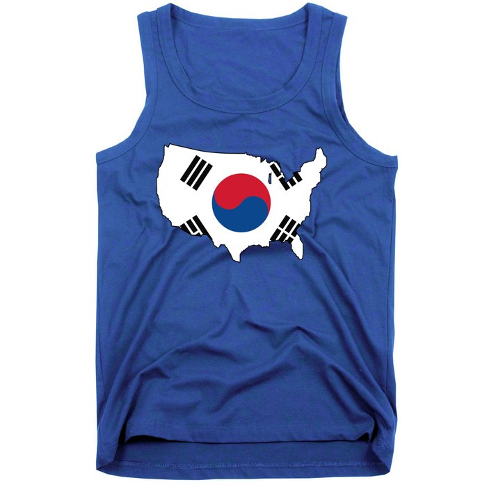 Korean American Day Cool Korea Usa Flag Map American Pride Gift Tank Top